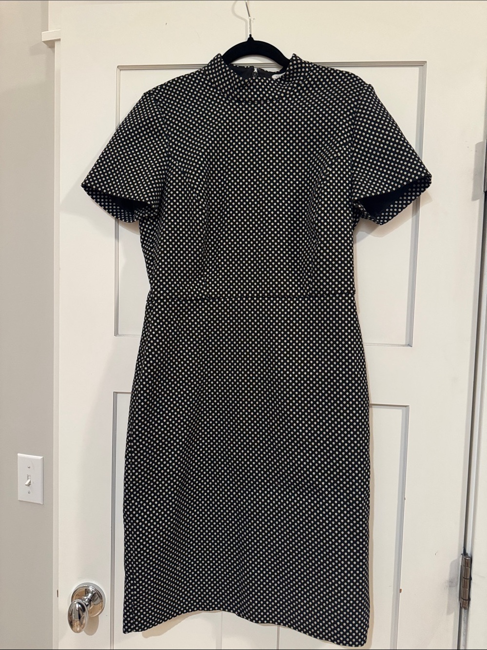 J. Crew Black and White Polka Dot Midi Dress